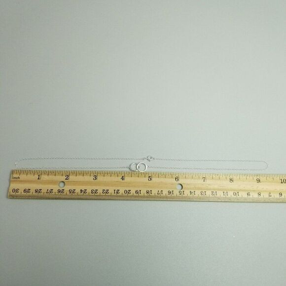 Sterling Silver Interlocking Rings Pendant Necklace, Thin Chain, Dainty, 925 - Picture 6 of 8